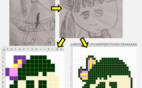 EXCELでオリジナル塗り絵やパーラービーズの画材を作る方法