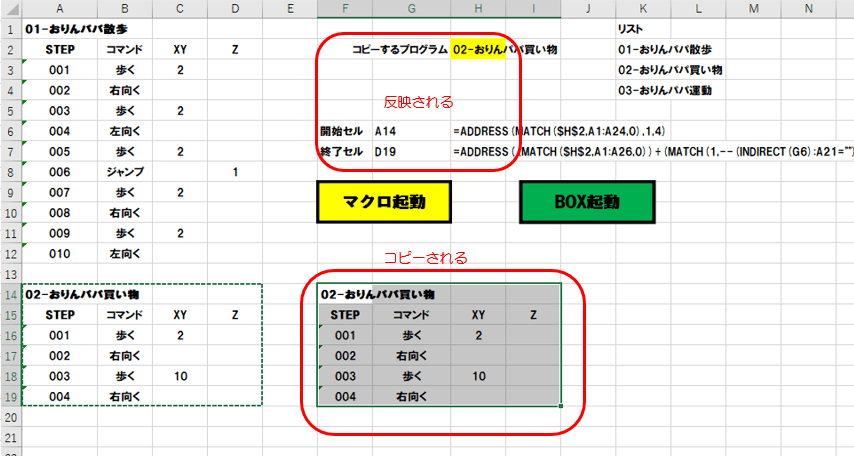 マクロ実行後