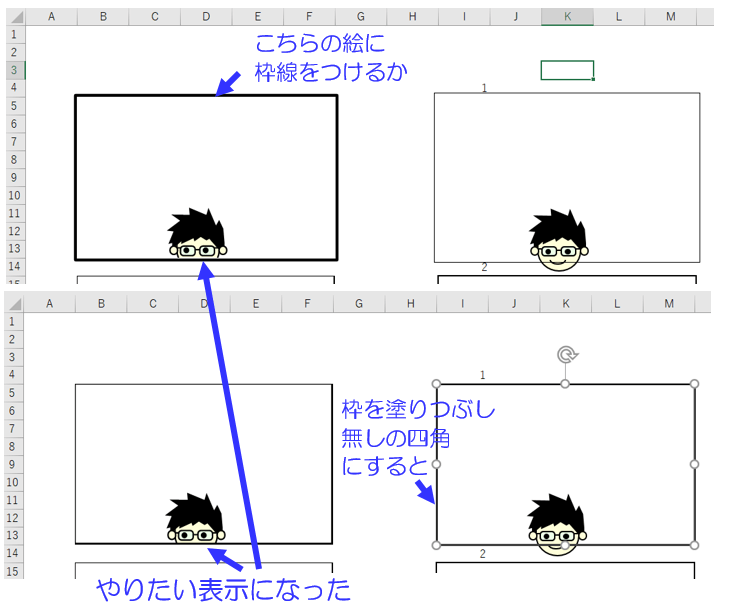 範囲をAS四角にすると